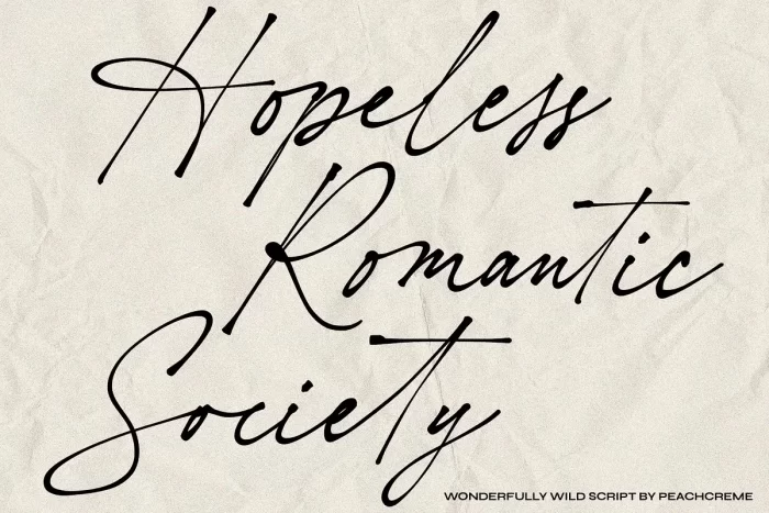 Hopeless Romantic Society Font